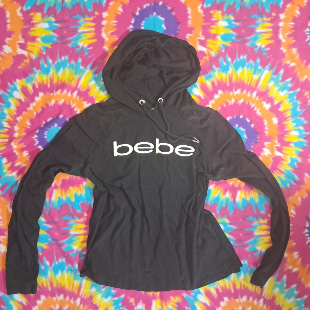 Bebe Black Hoodie with White Logo